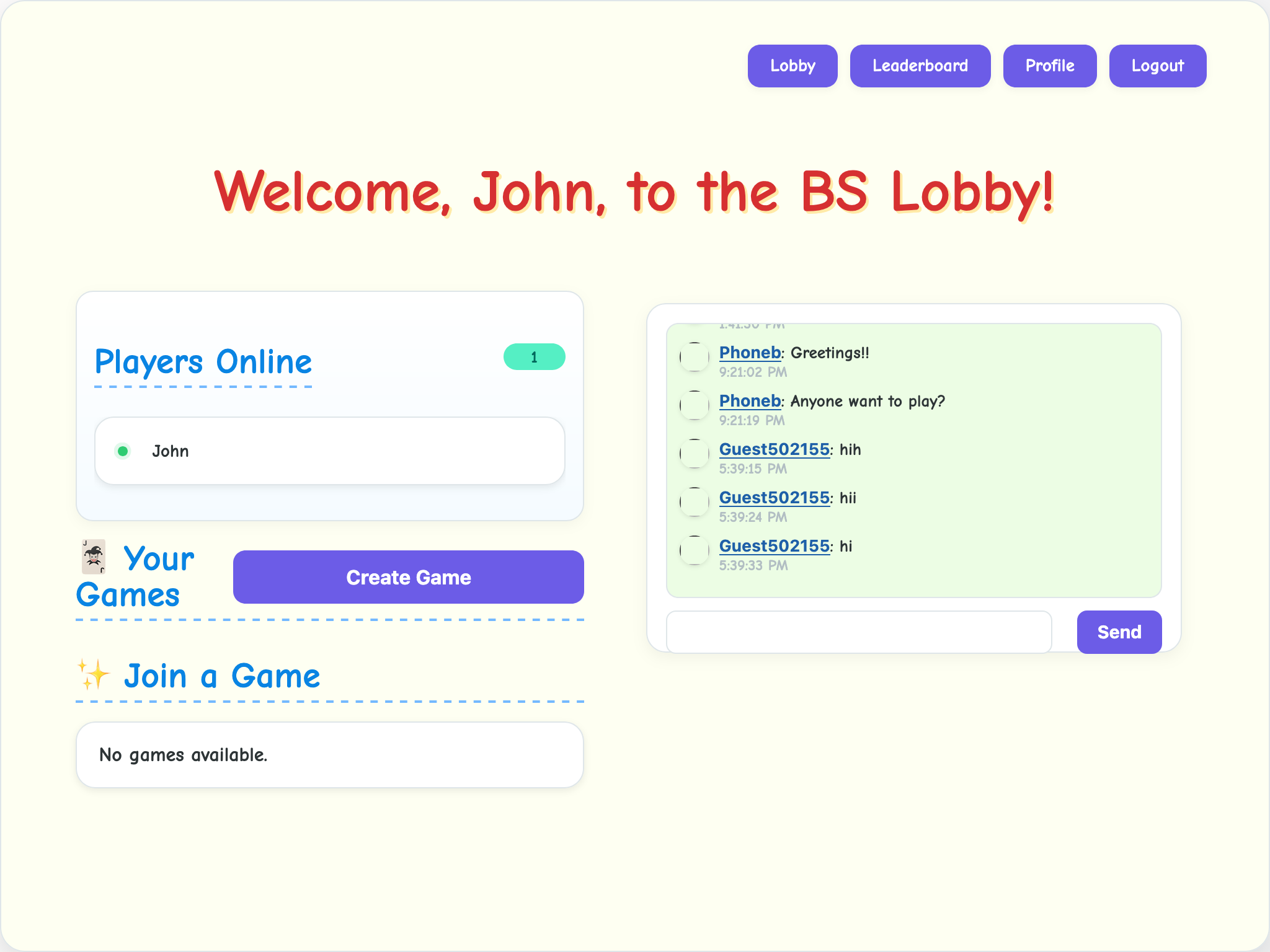 Bullshit Cardgame screenshot